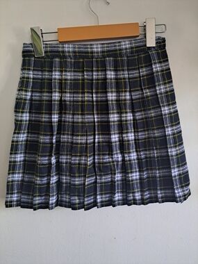 🇨🇦 Vintage Eaton Plaid Pleated Skirt Size 6X Tartan Check Wool-Like Kids Girl